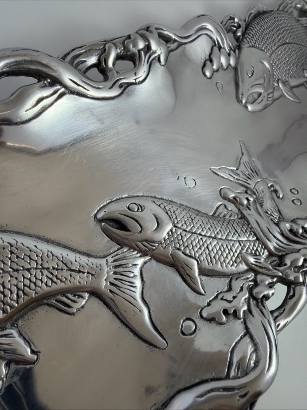 Vintage 2001 Arthur Court Jumping Fish Cast Aluminum Tray Rare - Picture 11 of 16